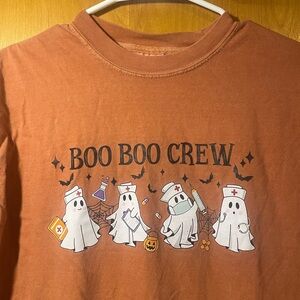 Boo boo Crew Ghost Halloween Nursing Shirt - Orange